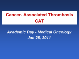 Cancer and Venous Thromboembolism