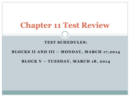 Chapter 11 Test Review - Ms. Mullikin's Royals