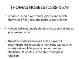 THOMAS HOBBES (1588-1679