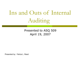 Ins and Outs of Internal Auditing