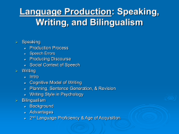 Language Production: Speaking, Writing, and Bilingualism