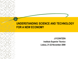 UNDERSTANDING SCIENCE AND TECHNOLOGY FOR A NEW …