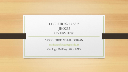 LECTURE-1 JEO253 PHYSICAL GEOLOGY OVERVIEW