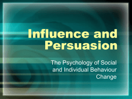Influence and Persuasion - HSB 4MI Challenge and Change
