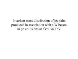 Invariant mass distribution of jet pairs produced in
