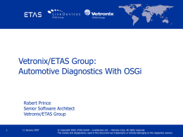 ETAS OSGi VEG meeting presentation