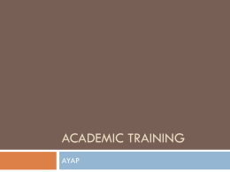 Academic Training - University of California, Irvine