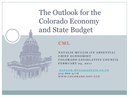 The National and State Economic Outlook