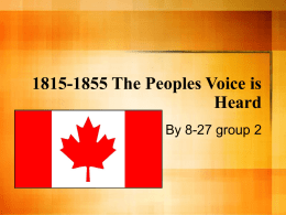 1815-1855 The Peoples Voice is Heard