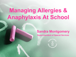 Managing Allergies & Anaphylaxis At School