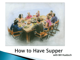 How to Have Supper - Pastoral Planning