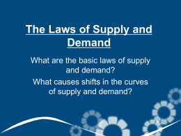 The Laws of Supply and Demand - Elizabethtown Area School