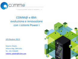 COMM@ e IBM: evoluzione e innovazione con i sistemi Power i