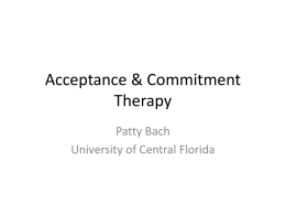Acceptance & Commitment Therapy