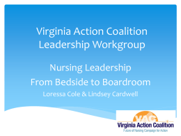 Virginia Action Coalition Workgroup Update