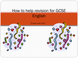 How to help revision for GCSE English