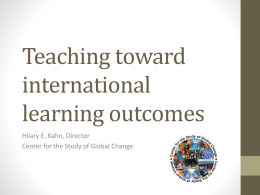 Teaching to international learning outcomes