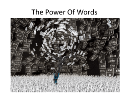 The Power Of Words - Whitley Bay High School
