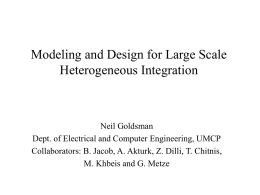 Modeling and Design for Large Scale Heterogeneous Integration