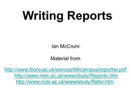 Writing Reports - Ulster University