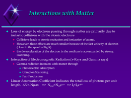 Interactions with Matter - National University of Kaohsiung