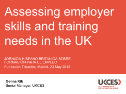 Assessing skills and training needs in the UK