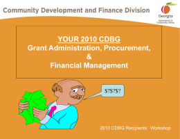 CDBG 2009 FINANCIAL MANAGEMENT