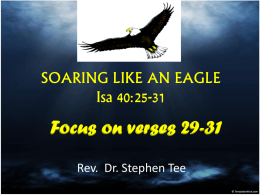 SOARING LIKE AN EAGLE Isa 40:25-31