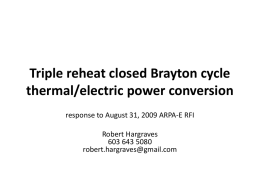 Triple reheat closed Brayton cycle thermal/electric power