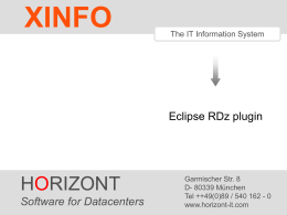 XINFO - HORIZONT - Software for Data Centers