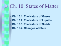 Ch. 10 States of Matter