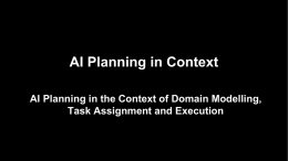 Artificial Intelligence Planning