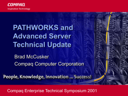PATHWORKS and Advanced Server Technical Update