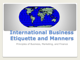 International Business Etiquette and Manners