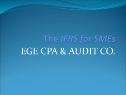 The IFRS for SMEs