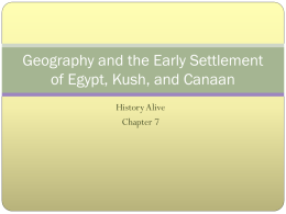 Geography and the Early Settlement of Egypt, Kush, and Canaan