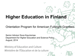 Higher education and science policy in Finland: doctoral
