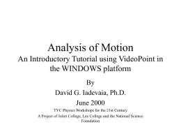 Analysis of Motion