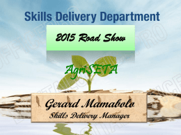 Skills Delivery Department – Discretionary Funding