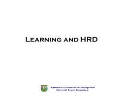 Learning and HRD