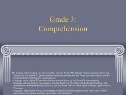 Grade 2: Comprehension - Durham Public Schools