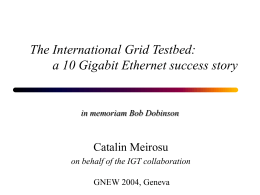 The International Grid Testbed: a 10 Gigabit Ethernet