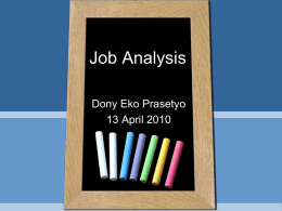 Job Analysis - Donyekoprasetyo's Blog
