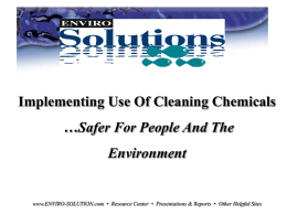 IMPLEMENTING USE OF CLEANING CHEMICALS SAFER PEOPLE AND