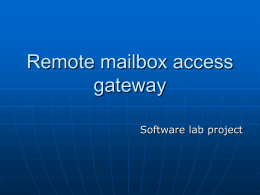 Remote mailbox access gateway - Main | Networked Software