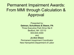 Permanent Impairment Awards: From MMI through Calculation