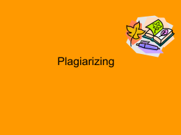 Plagiarizing - Ninth grade