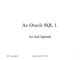 Az Oracle SQL 1.