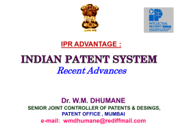 IPR- ADVANTAGE BUISINESS INDIAN PATENT SYSTEM …