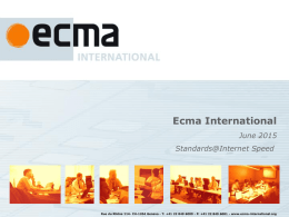 Update of the “Ecma International” presentation